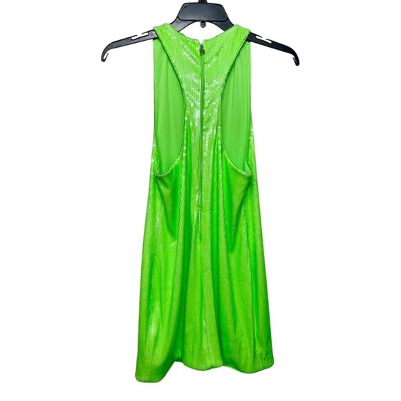 New ROTATE Sleeveless Sequin-embellished Cocktail minidress in Green Size 12 - Picture 7 of 16